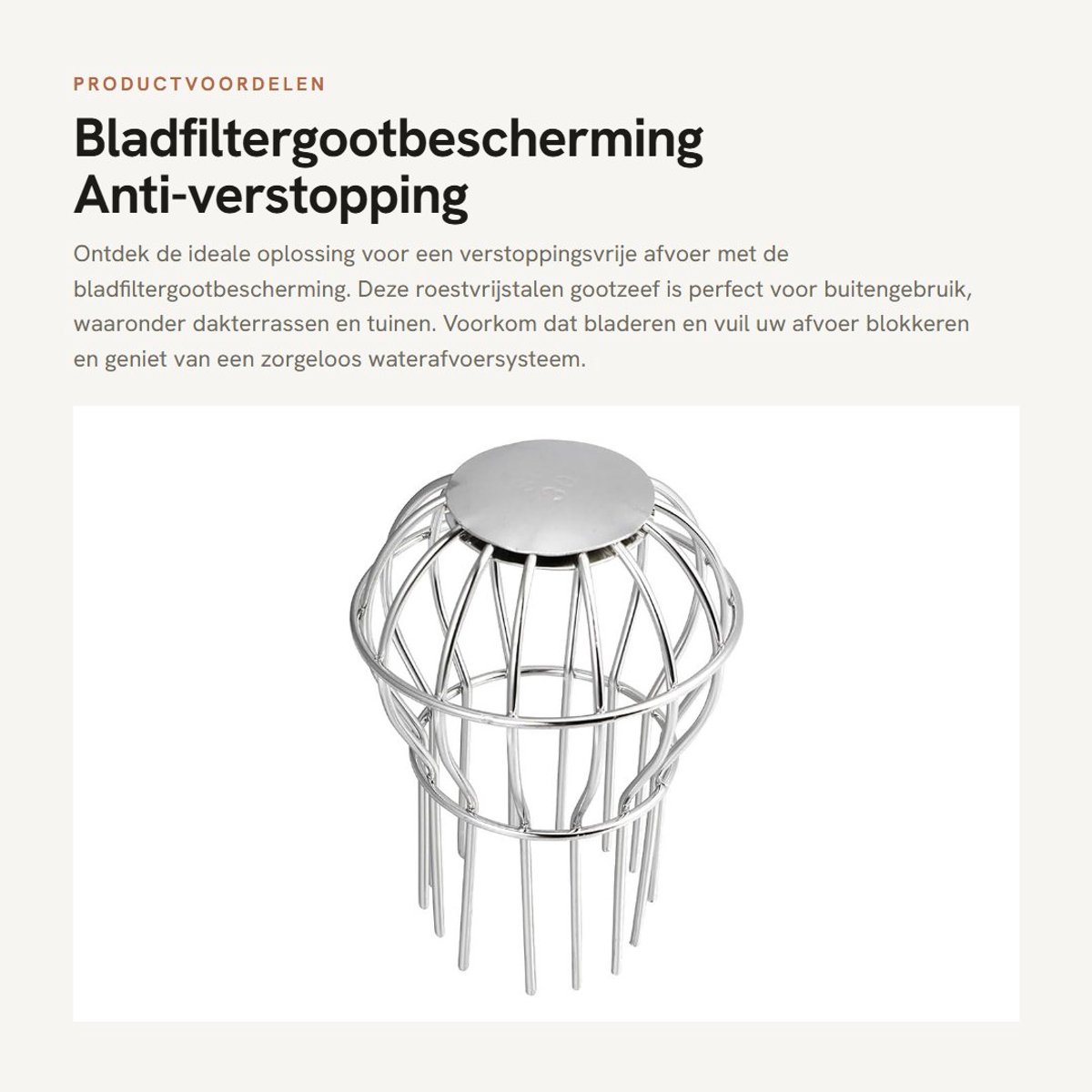 Dailygoods- Bladfiltergootbescherming 5,5 inch - Roestvrijstalen Gootzeef - Antiblokkerende Afvoerafdekking - Buiten - Dakterras - Duurzaam