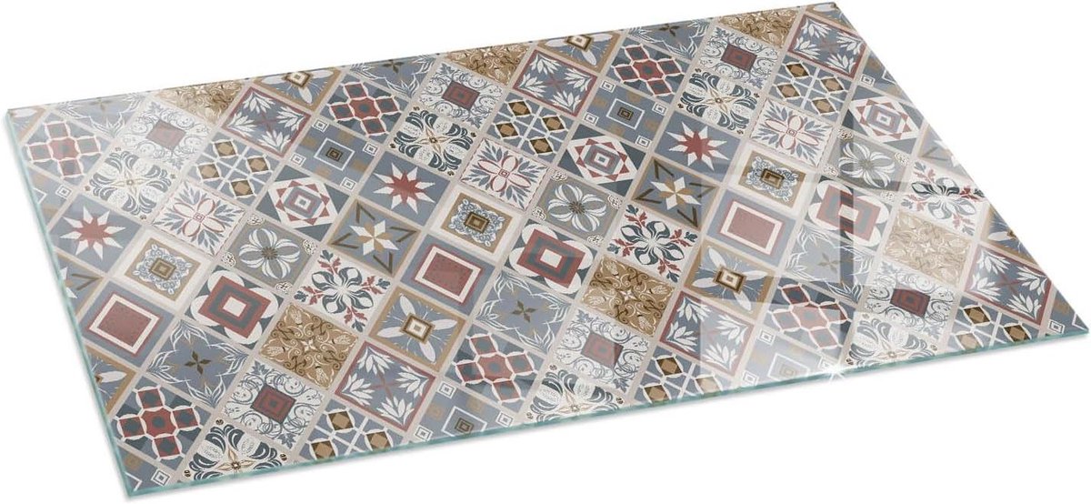 Glazen Tafelblad - Desktop Vervanging - Eettafel Gebruik - Hittebestendig Ontwerp - 140x70 cm - Mozaïek Decoratie