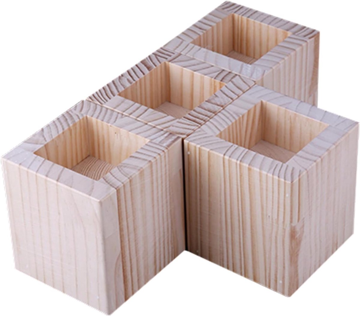 Meubelverhogers - Bank & Bedverhogers - Meer Ruimte Creëren - Massief Hout - Verhoogt 4cm - Houtkleur