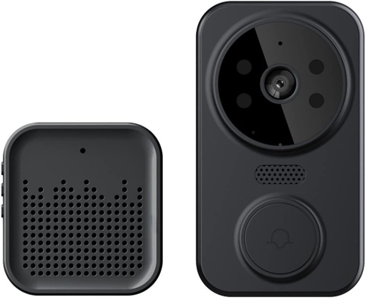 Slimme Deurbel - Draadloze Camera - Veilig Huis - Tweeweg Gesprek - 480P Resolutie - Zwart
