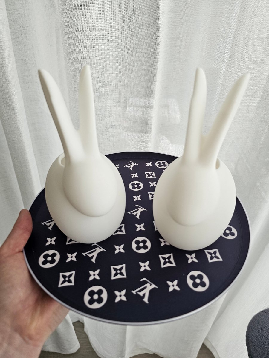 3D-geprinte Konijnen Bloempotten – Set van 2 – Paasdecoratie