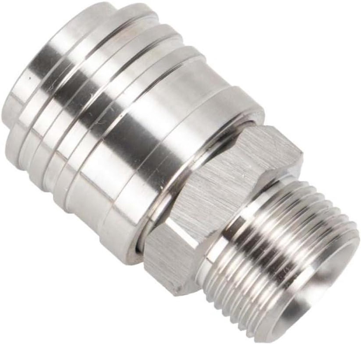 Hogedrukreiniger Armatuur - Snelkoppeling Adapter - Autowassen Reinigen - Metaal Corrosiebestendig - AG 22mm - Zilverkleurig