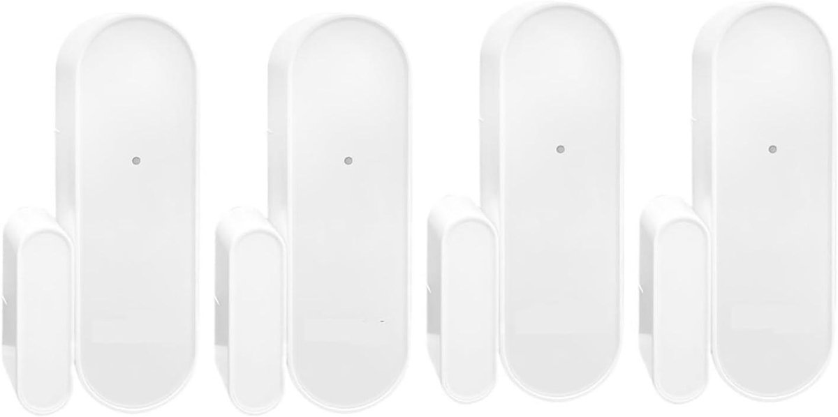 Deur Raam Sensor - Slim Alarm - Thuisbeveiliging - Directe Meldingen - 4 Stuks - Wit