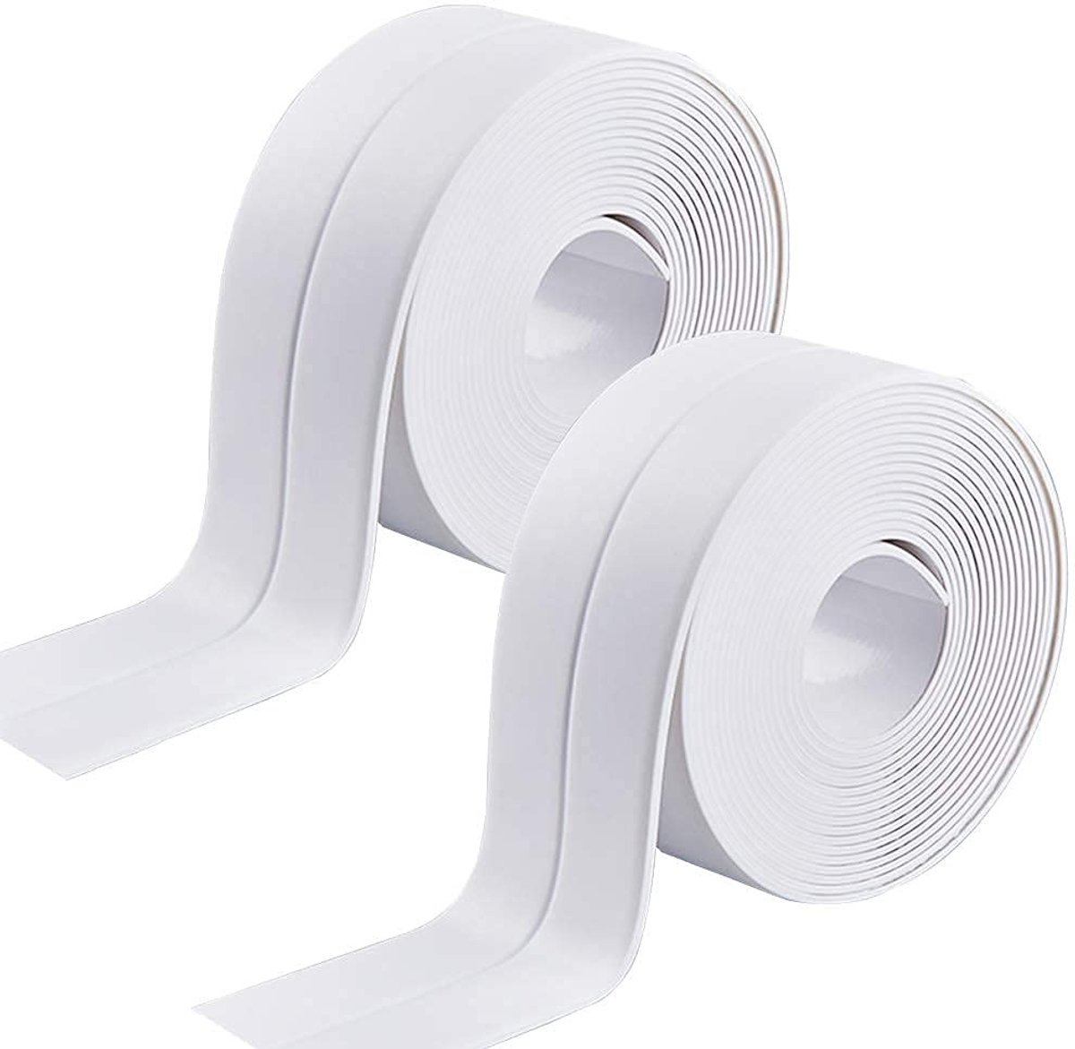 Dailygoods - Sealant Tape - Waterdichte Afdichtingstape - Zelfklevend en Schimmelbestendig - Wit - Badkamer en Keuken - 2 Stuks - 3,2 meter lang