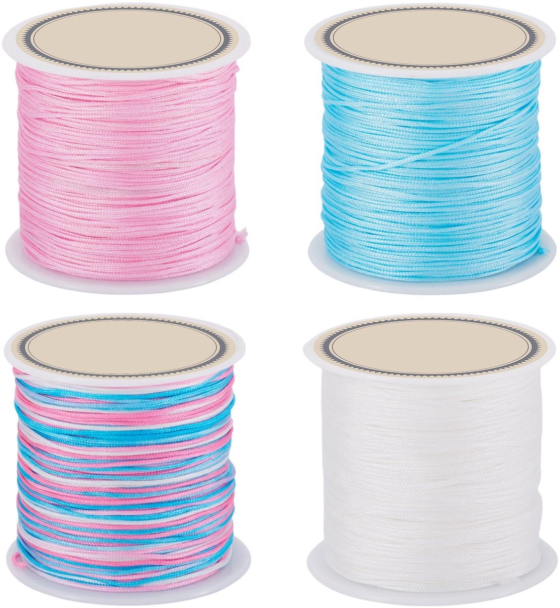 Dailygoods- Macrame Koord 4 Rollen - Nylon Draad 0.8Mm - Macrame Garen - Gevlochten Kralen Draad - DIY Ambachten - Sieraden Maken - Kralenkoord