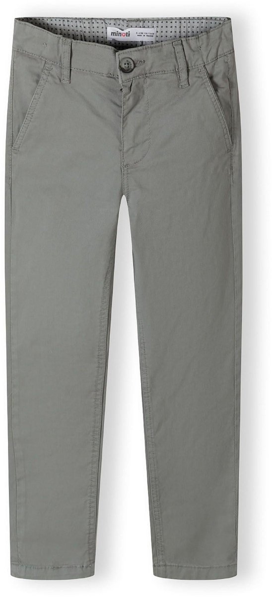Minoti chino jongens grijs - kinderbroek met steekzakken - katoen