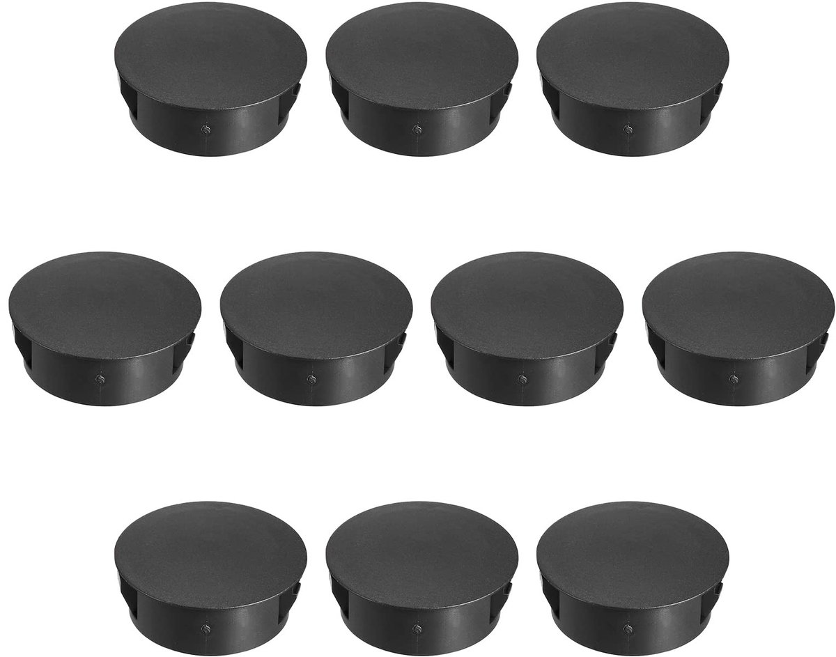 Dailygoods - Gatafdekking met Ronde Nylon Stekker (10 Stuks, Zwart)