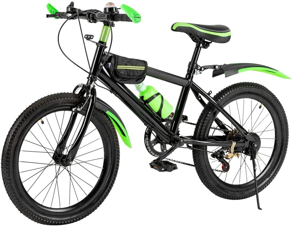 Dailygoods 20" mountainbike 7 snelheden kinderfiets dubbele schijfremmen unisex kinderfiets in hoogte verstelbaar MTB jo
