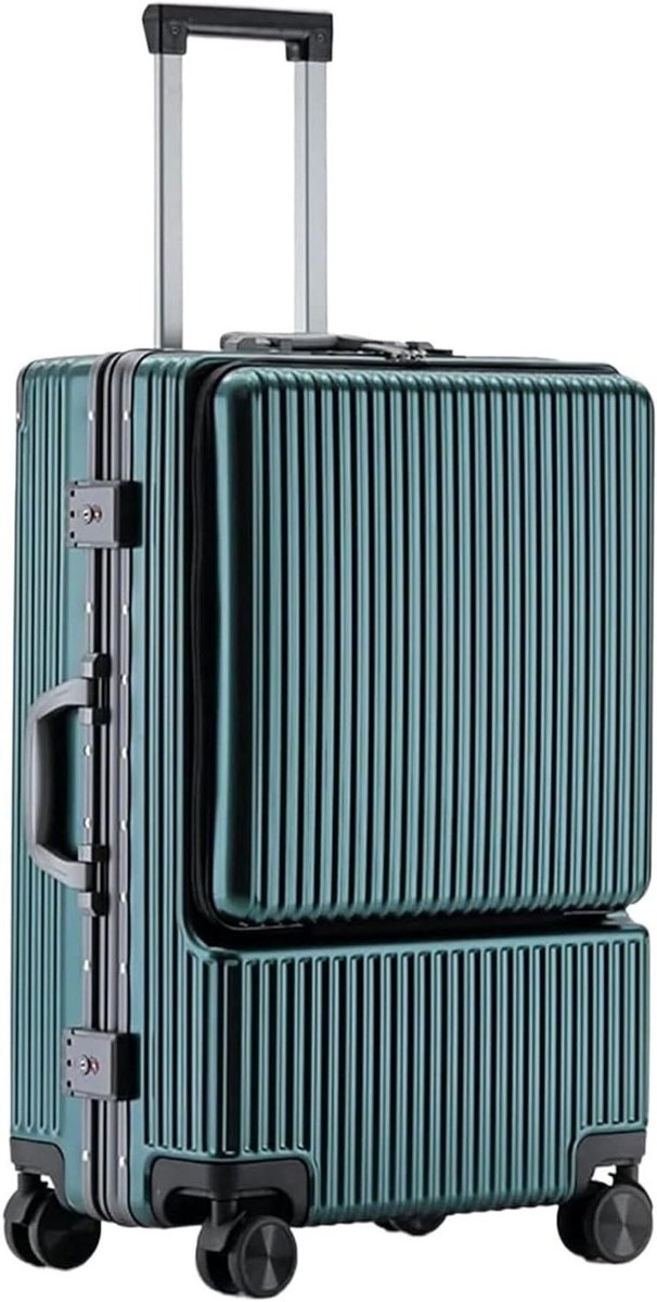 Aluminium Koffer - Cabinebagage Handbagage - Zakenreizen - Voorkant Opening - 22 inch - Zilver