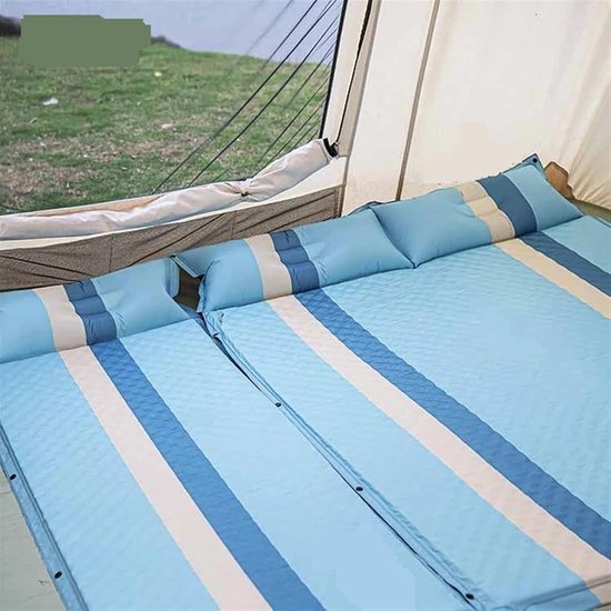 Zelfopblaasbare Campingmat - Slaapmat Kamperen - Buiten slapen - Ingebouwde voetpomp - 192x65x3cm - Groen — afbeelding 2