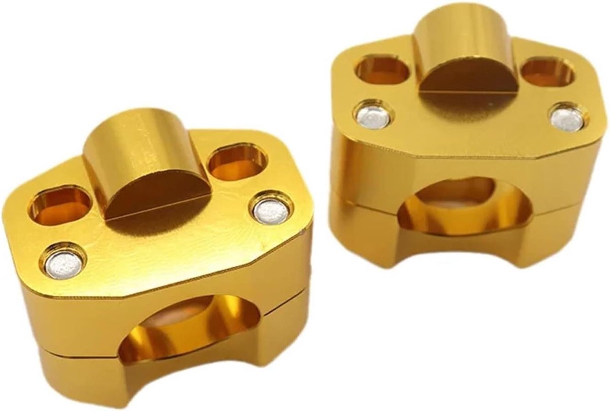 Motorfiets Stuurverhogers - Stuurklemmen Adapter - Comfortabel Rijden - CNC Aluminium Constructie - 22mm 28mm - Goud