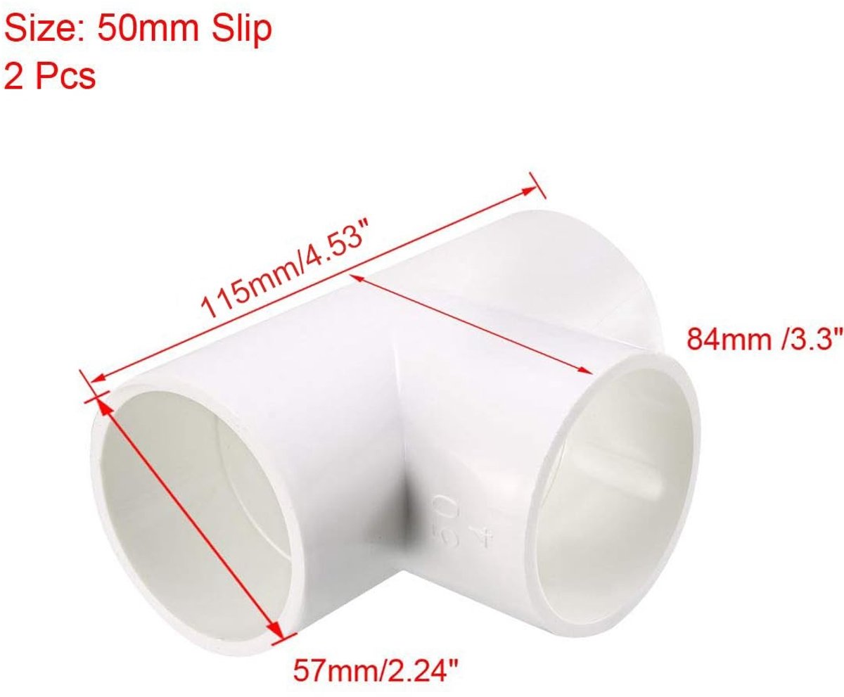 Dailygoods- Pijpfitting Slip Tee - 50 mm PVC - 3-weg Koppelingsverbinding - Tuinwaterpijpadapter - Sanitair - Duurzaam en Slagvast - PVC Connector