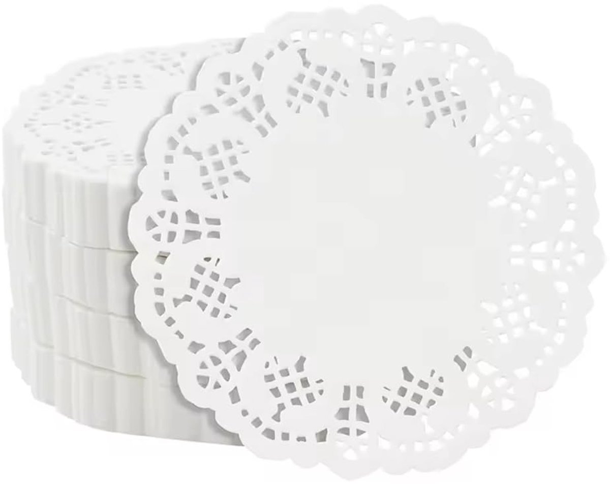 Dailygoods- Kantpapier 100 stuks - Rond Kantpapier 8,8 cm - Voedselveilig Materiaal - Bruiloft/Verjaardag - Elegant Design - Decoratieve Placemat - Tafelkleed
