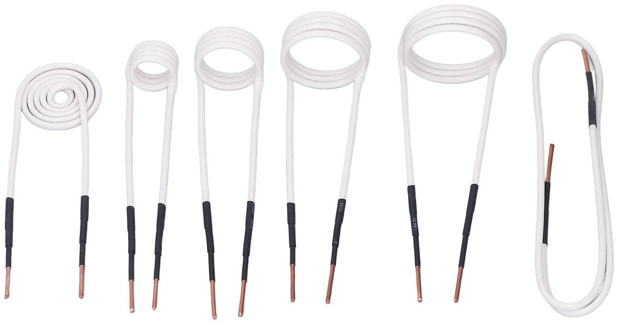 Dailygoods- Inductieverwarming Coil Set - 6 Stuks 2.5 Mm Messing - 20-50 Mm Spoelen - Hoge Temperatuur Weerstand tot 1200°C - Duurzaam - Flexibel - Verwarmingsspoel