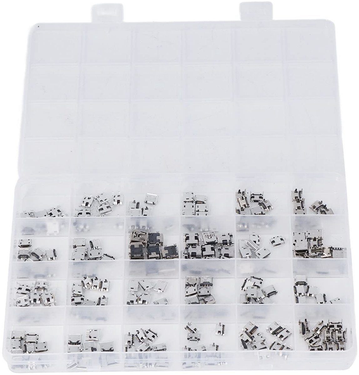 Dailygoods - Micro USB Stekker Set - 240-Delig - Hoge overdrachtssnelheid - Telefoon en Computer - Soldeer Reparatie - Assortiment van 24 types - Gesc...