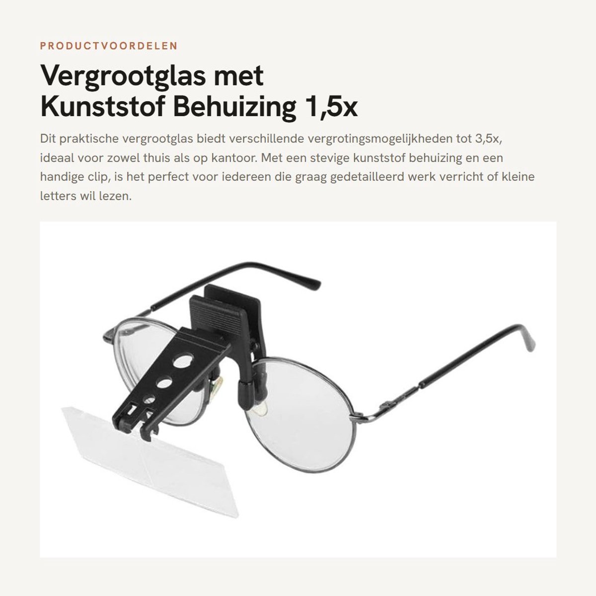 Dailygoods- Vergrootglas 1,5x/2,5x/3,5x - Kunststof Behuizing - Cliptype - Budgetvriendelijk - Hoogwaardige Kwaliteit - Functioneel Gebruik - Loep
