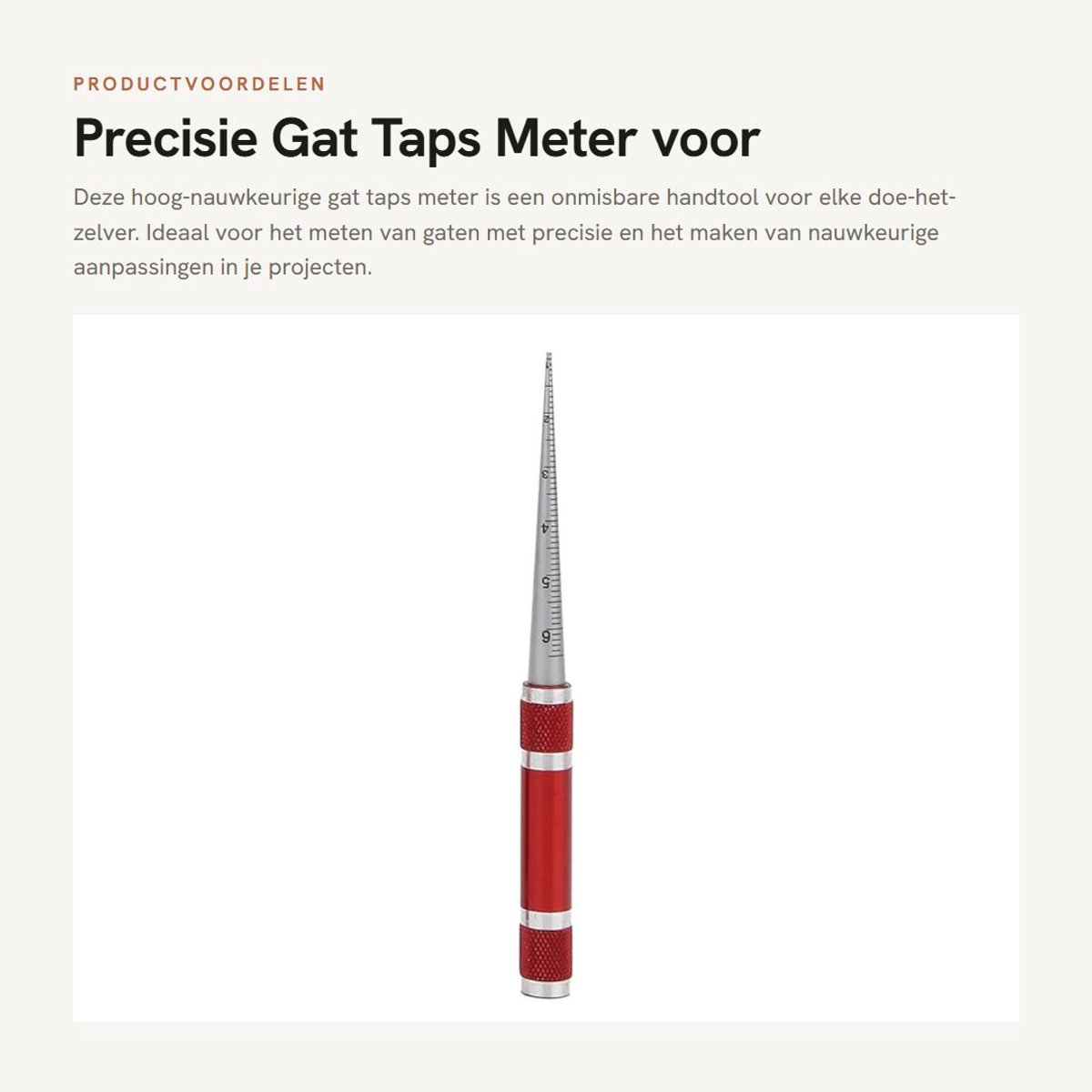 Dailygoods- Gat Taps Hoge Nauwkeurigheid - Taps Toelopende Meter - Roestvrij Staal - Meetbereik 1-6,5/3-15/15-30/30-45 mm - Precisie 0,1 mm - Hand Tool - Meetgereedschap