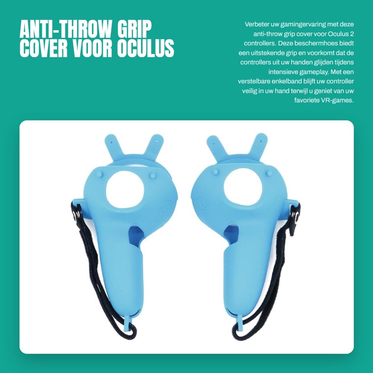 Dailygoods- Handvat Verstelbaar - Antislip Grip - Beschermhoes - Accessoires - Oculus 2 - Perfecte combinatie voor VR-gaming - Controllerhoes