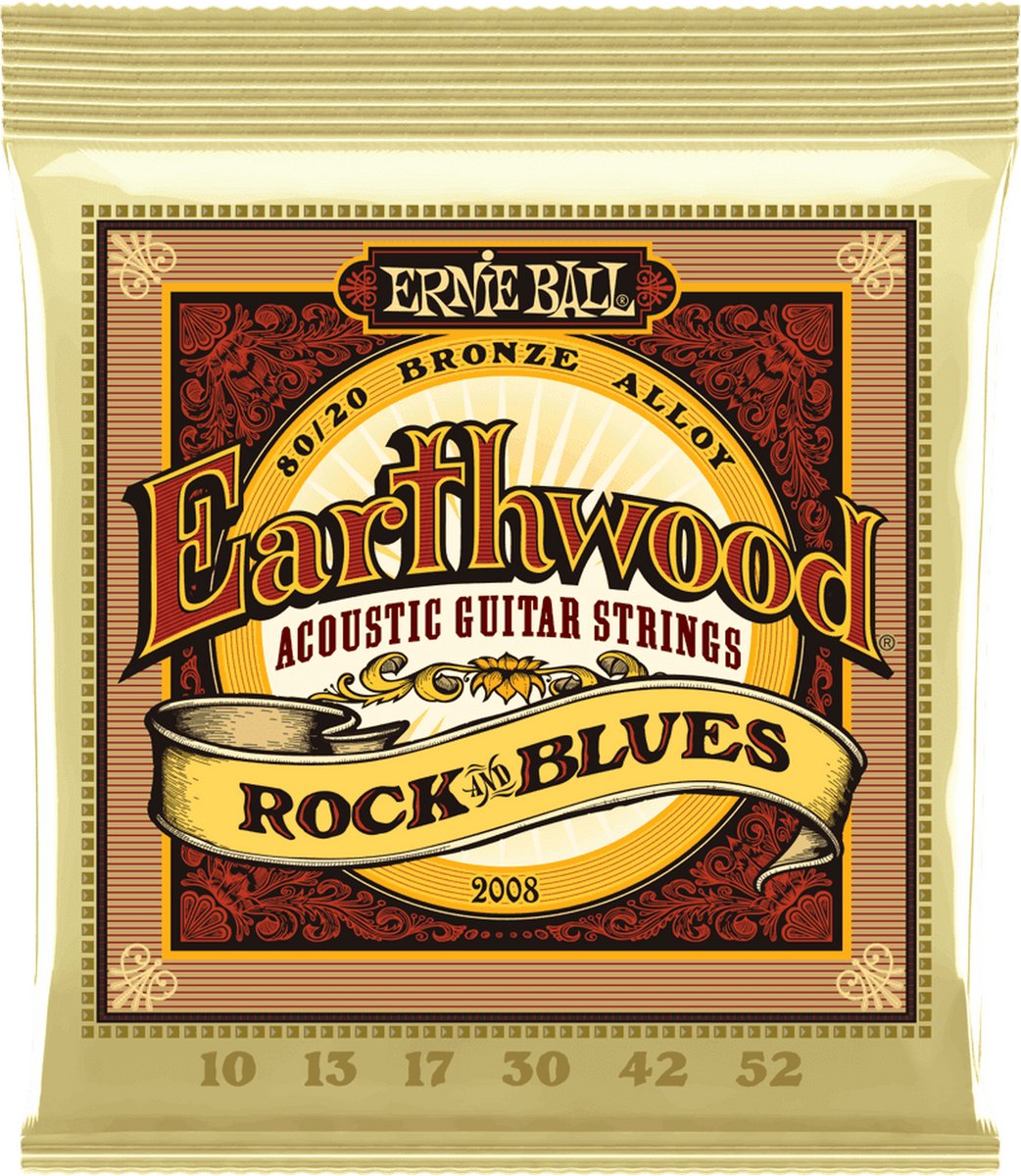 Ernie Ball 2008 Earthwood Rock Blues Acoustic 80/20 Bronze