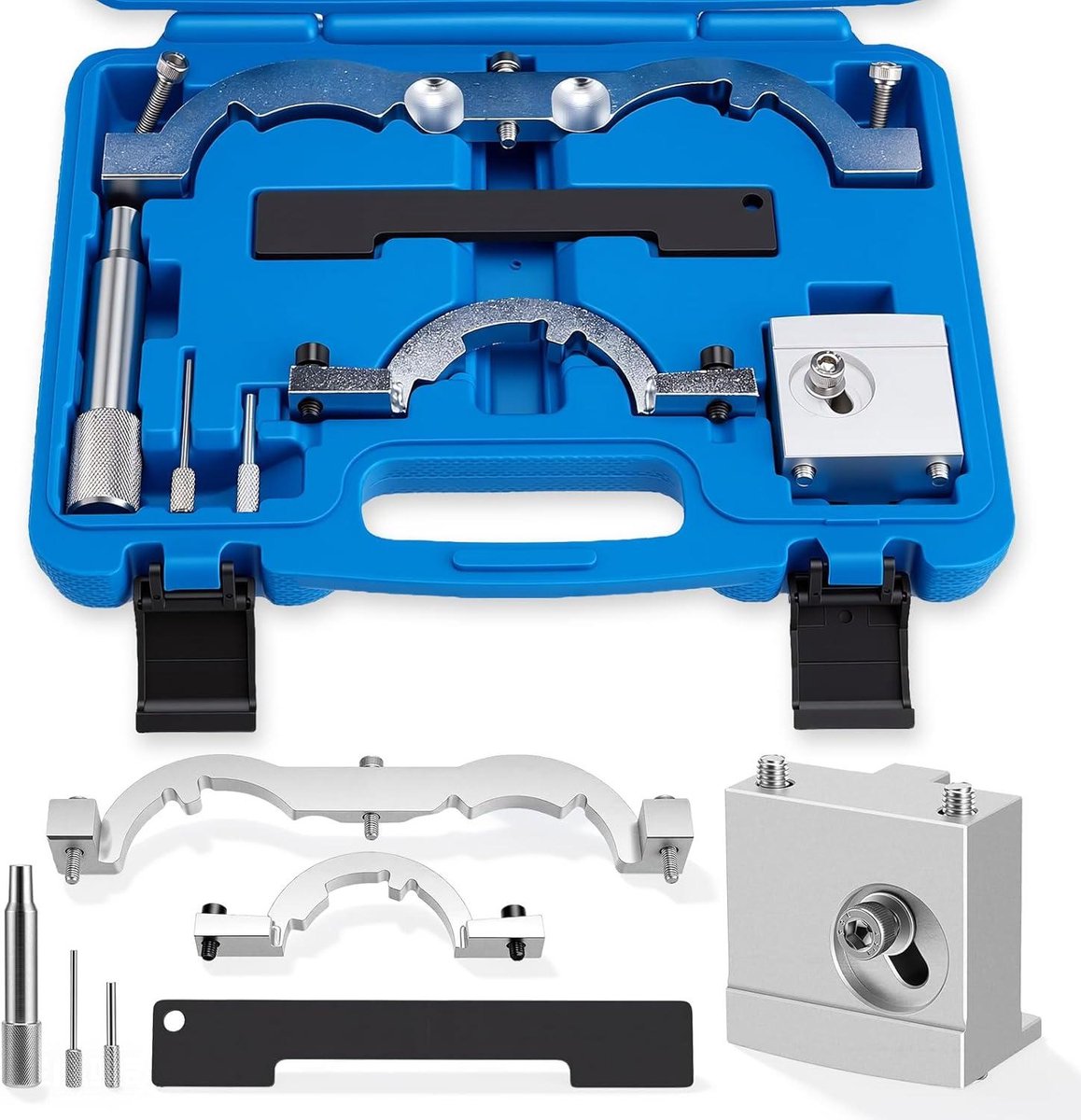 Motor Timing Gereedschap - Kettingstelset Nokkenas - Motor Reparatie - Precisie Uitlijning - 7 Delig - Zilver
