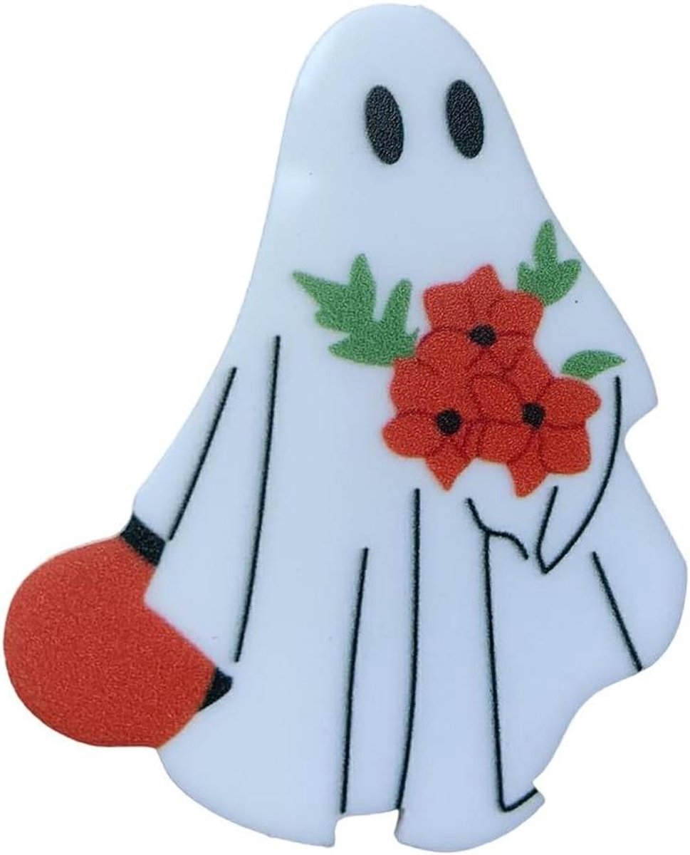 Enamel Speld - Broche Pins - Mode Accessoire - Halloween Spook Design - 3*2*0.5cm - Wit