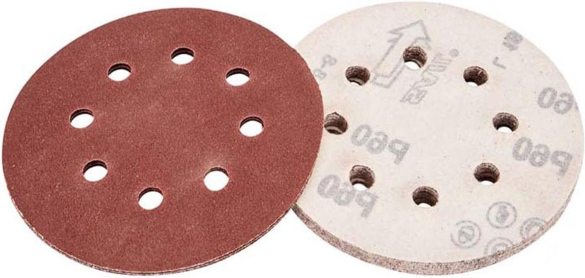 Schuurschijven - Schuurpapier Polijstschijf - Oppervlakken Bewerken - Met Klittenband - 125 mm - Rood