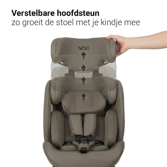 Novi Baby David 3.0 Premium Autostoel - I-Size - 360° draaibaar - Donker Taupe - Geschikt vanaf de geboorte tot 150 cm van Novi Baby® — afbeelding 4