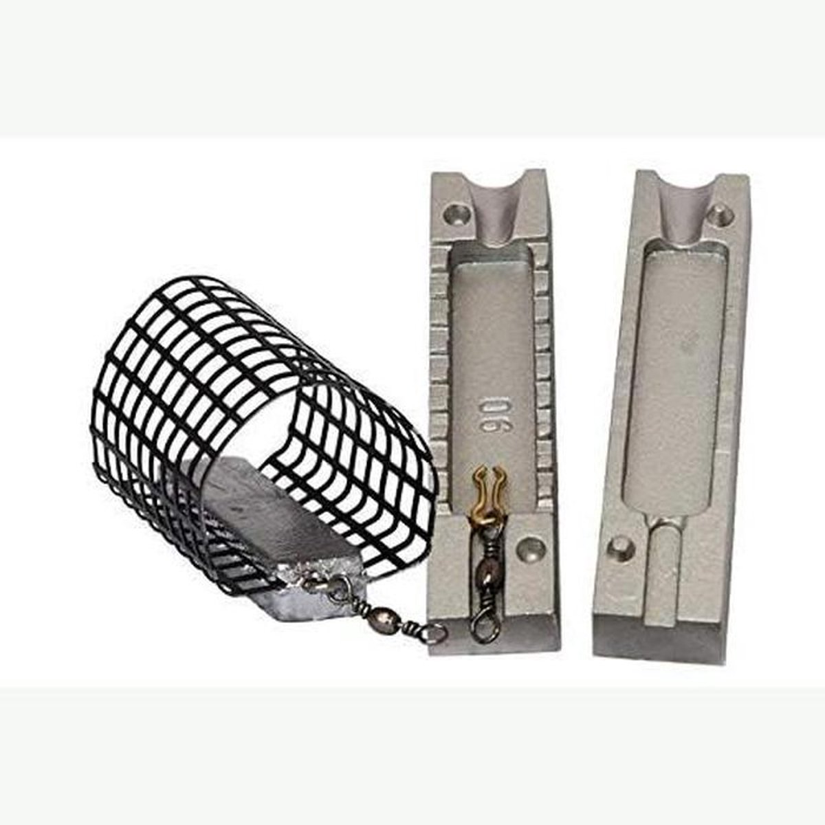Zwemmen Feeder Kooi - Vis Sinker Mal - Karpervissen Voeders Maken - Produceert 45g Feeders - 90 mm lengte - null