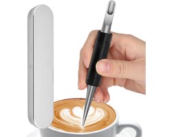Latte Art Pen - Koffie Decoratie Gereedschap - Koffie Patronen Maken - Dubbelzijdig Ontwerp - 147 cm - Zwart
