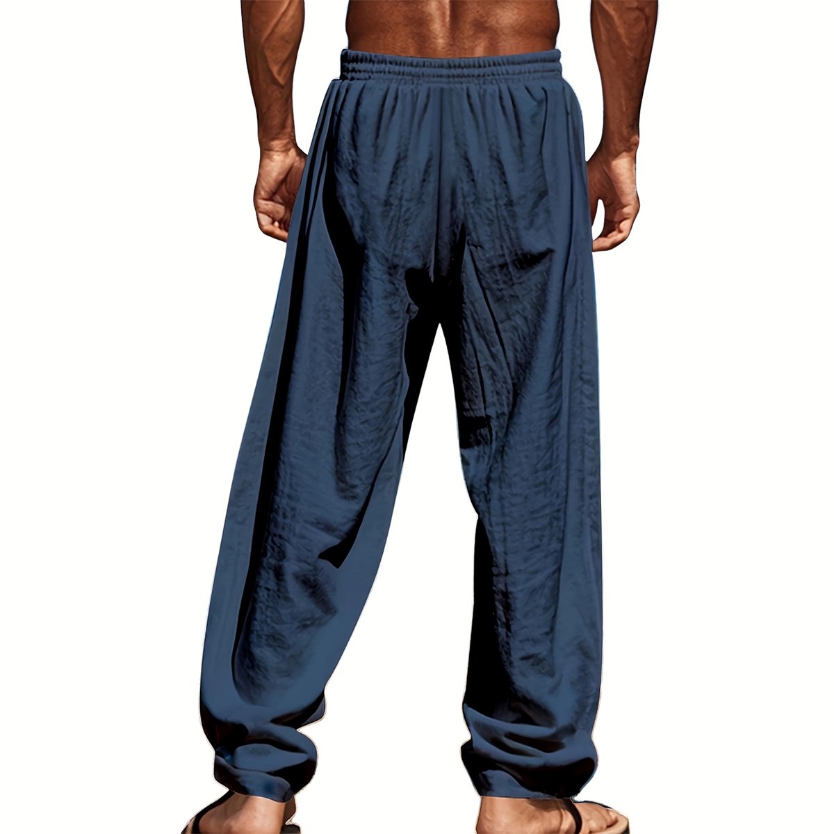 Currero Linnen Broek Heren - Zomerbroek - Volwassenen - Lange Broek - Pantalon - Strandbroek - Zomer - Ibiza Stijl - Marineblauw + Khaki S