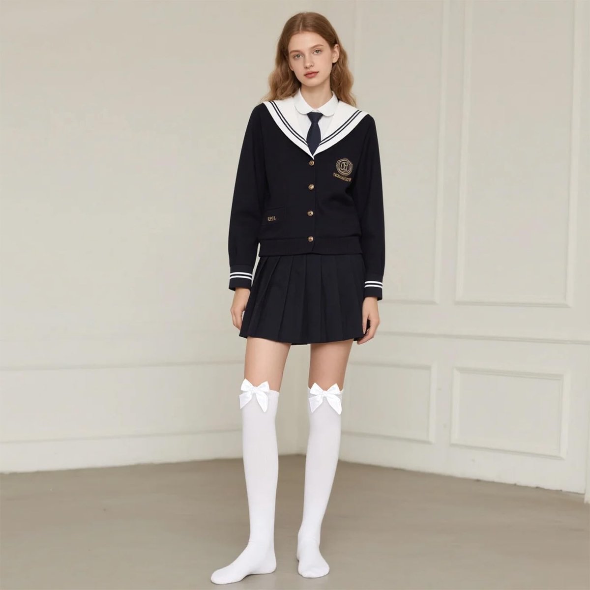 Dailygoods- Kniekousen Rekbaar - Witte Kousen met Strik - Lange Kousen tot de Knie - Ademend Nylon/Elastaan - Perfect voor Carnaval/Avond - Sokken
