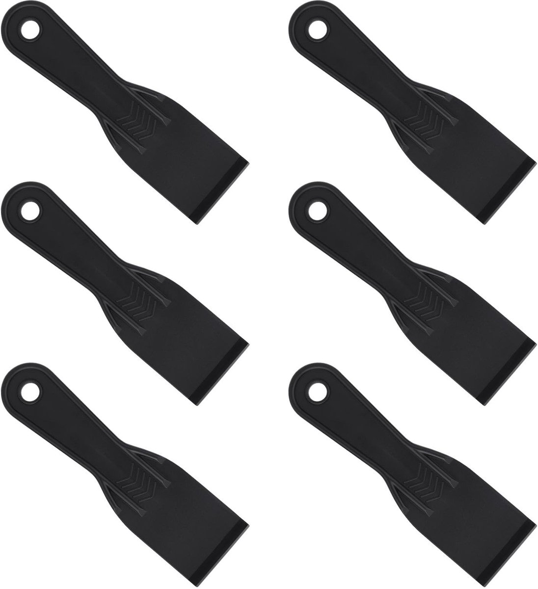 Dailygoods- Plamuurmes Set van 6 - Flexibele Plamuurmessen - Kunststof Schraper - Muurschraper - Reparatie Accessoire - 17,8 x 5 cm