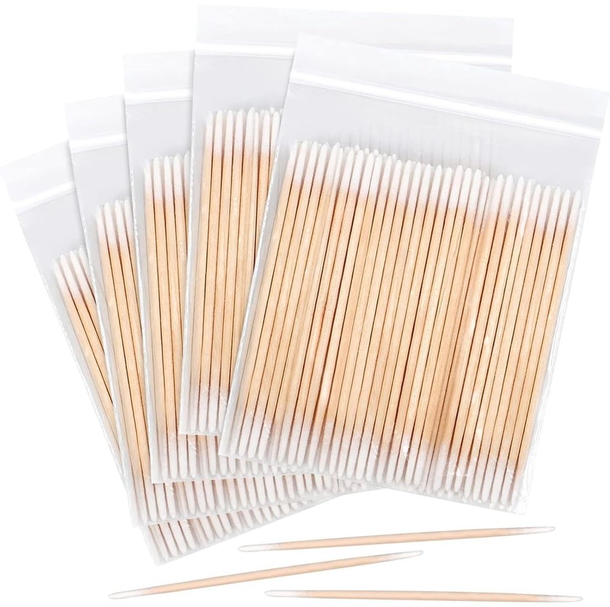 Dailygoods- Wattenstaafjes Set van 300 - Houten Handvat - Micro-applicator - 10 cm - Voor Make-up/Tatoeage - Duurzaam Materiaal