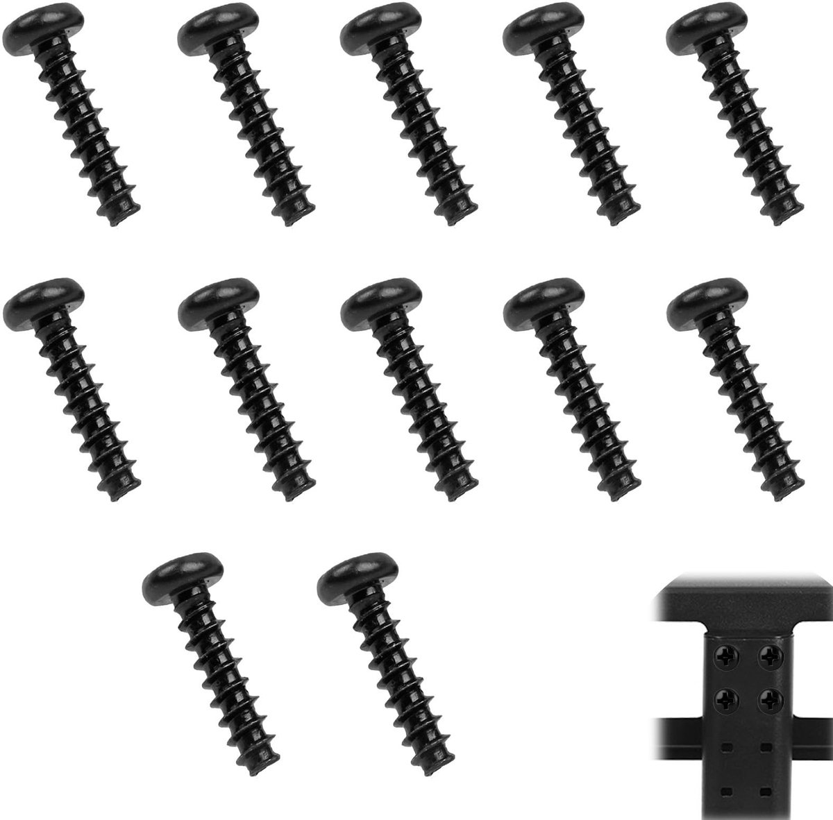 Dailygoods - Set van 12 Zelftappende Schroeven M4 x 12 mm voor Montage