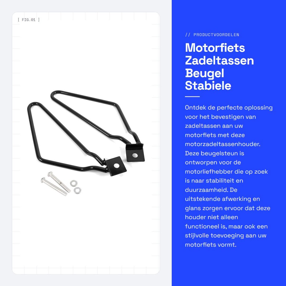 Dailygoods- Zadeltassenbeugel Stabiel - Motorfiets Beugel - Verchroomd - Corrosiebestendig - Massief Ijzer - Geschikt voor XL883/1200 - Motorzadeltassenhouder