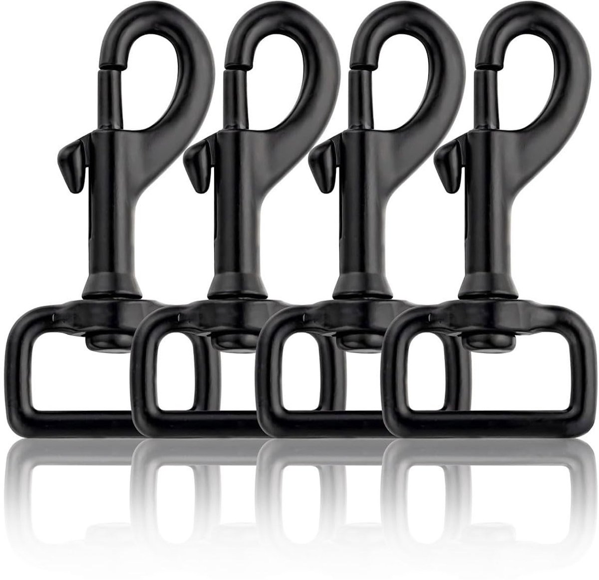 Dailygoods- Karabijnhaak 4 Stuks - Draaibaar Oog - Roestvrij Staal - Hondenhalsband - Slijtvast - Corrosiebestendig - Haak