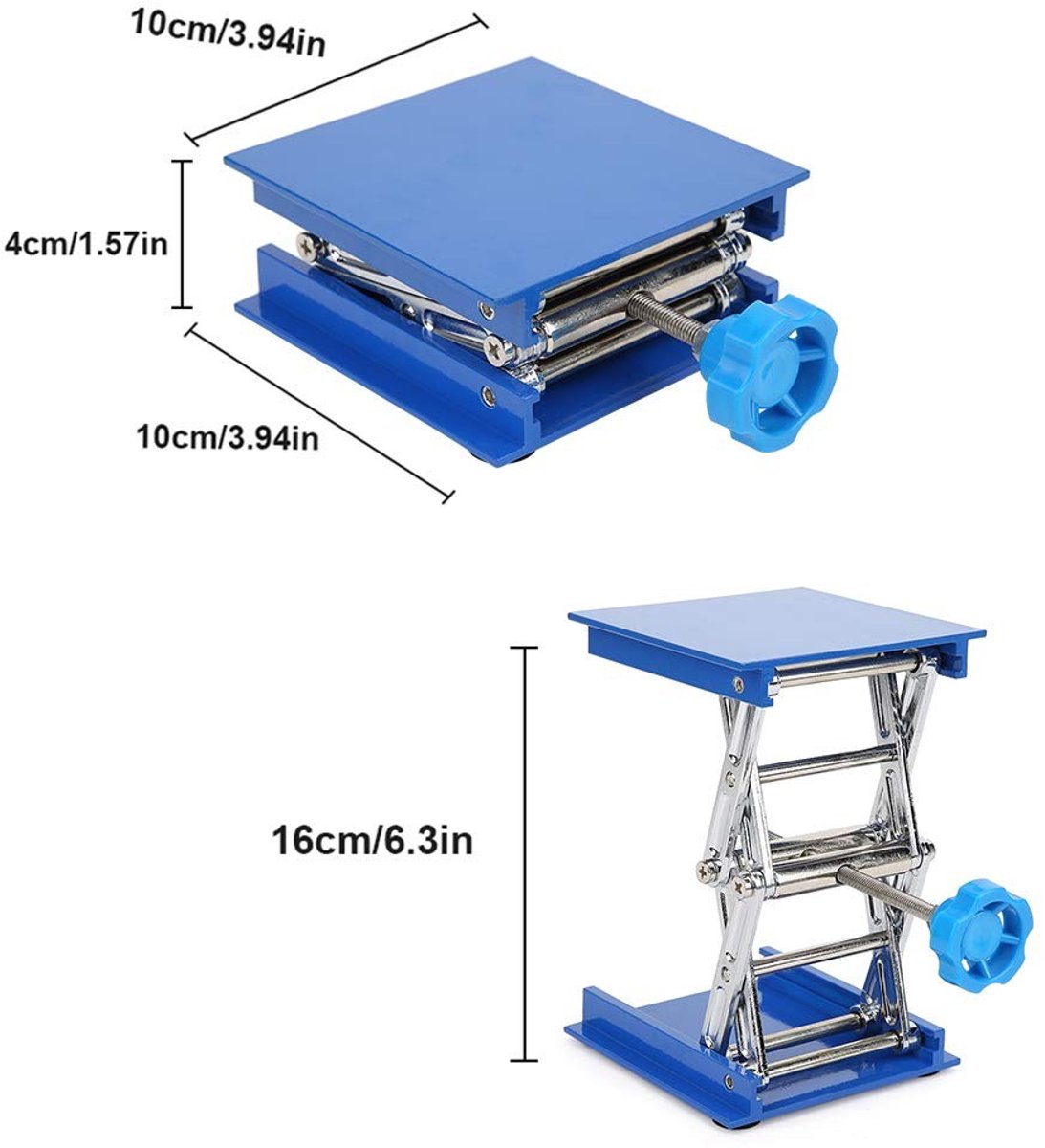 Dailygoods- Lab Jack Schaarlift - RVS Lifting Platform - Tafel Lift - Mini Lift - 100x100mm - Schokbestendig