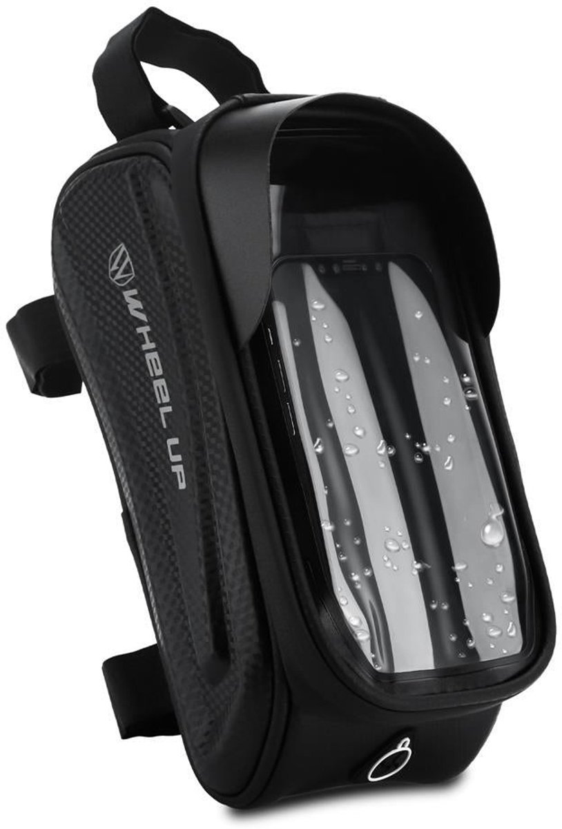 Cadorabo 7.0 inch fietstas in ZWART - Frametas met gsm-houder geschikt voor gsm's tot 7 inch - Waterdicht met touchscreen, zonneklep, koptelefoonaansluiting