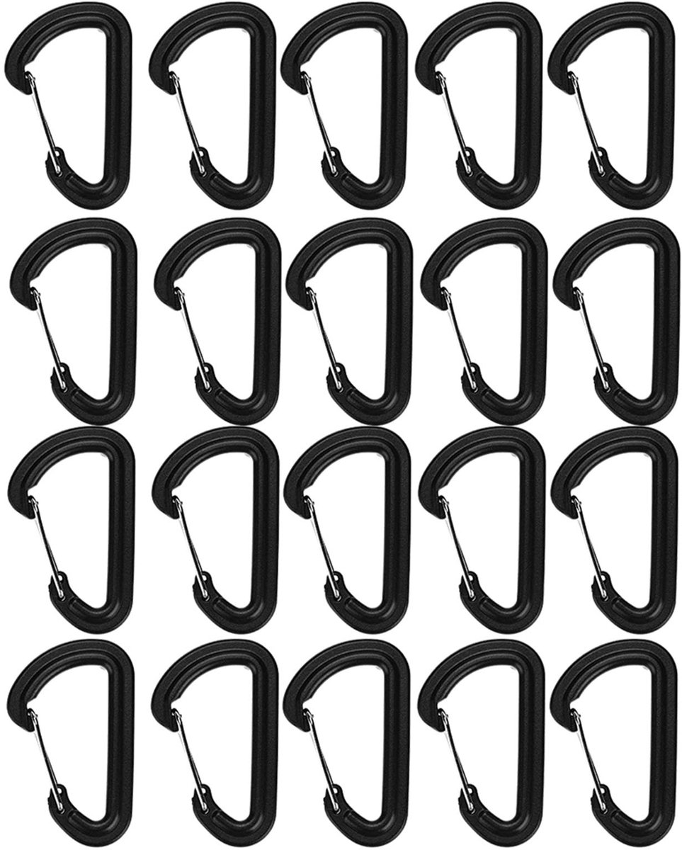 Dailygoods- Karabijnhaak 20 Stuks - Verstelbare Outdoor Gesp - Duurzaam POM-Materiaal - Slijtvast en Veilig - Multifunctioneel Accessoire - Buitensport Gesp
