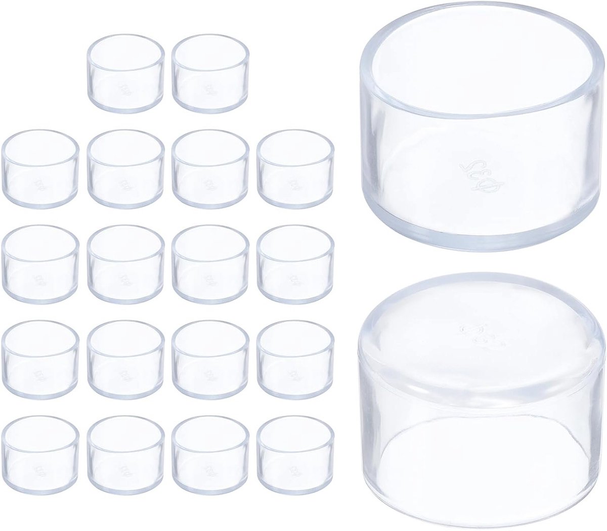 Set van 20 Silicone Stoelpoot Beschermers, 32mm, Ronde Antislip Caps voor Meubels, Bescher