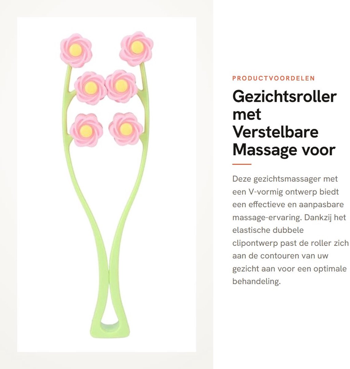 Dailygoods- Gezichtsroller Verstelbaar - Gezichtsmassage Apparaat - Bloemtype Massage Roller - Lichtgewicht - Duurzaam ABS - Effectieve Massage - Gezichtsmassager