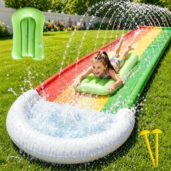 Gazon Glijbaan - Watermat Tuin - Zomer Plezier - Duurzaam Kunststof - 105 x 5 cm - Groen
