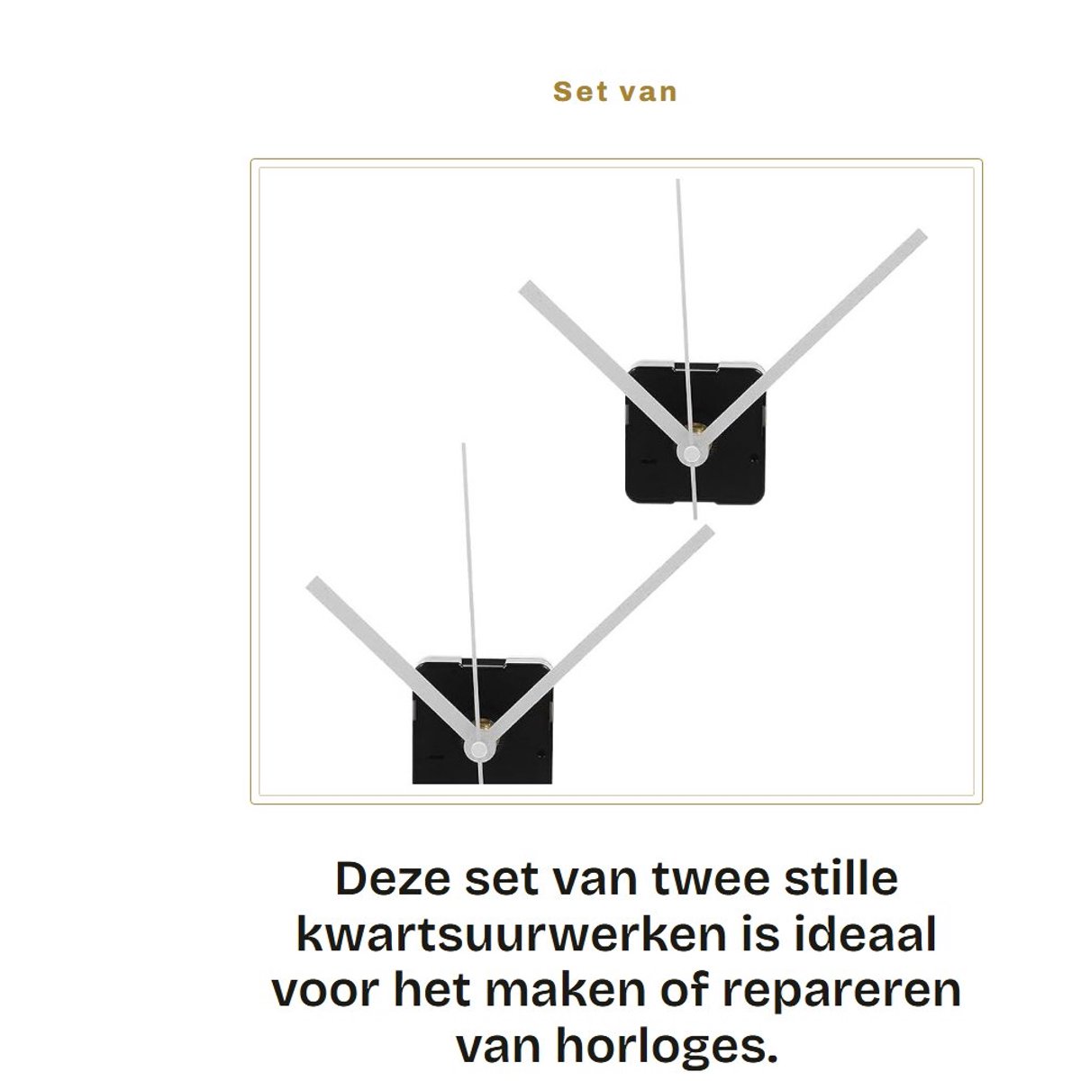 Dailygoods - Set van 2 Stille Kwartsuurwerken voor Doe-het-zelf