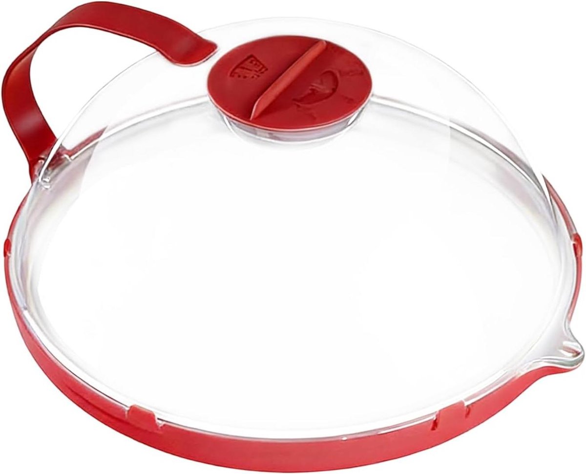 Spatdeksel Magnetron Keuken Accessoire Schoner Koken Hittebestendig Ontwerp 26 x 10 cm Rood
