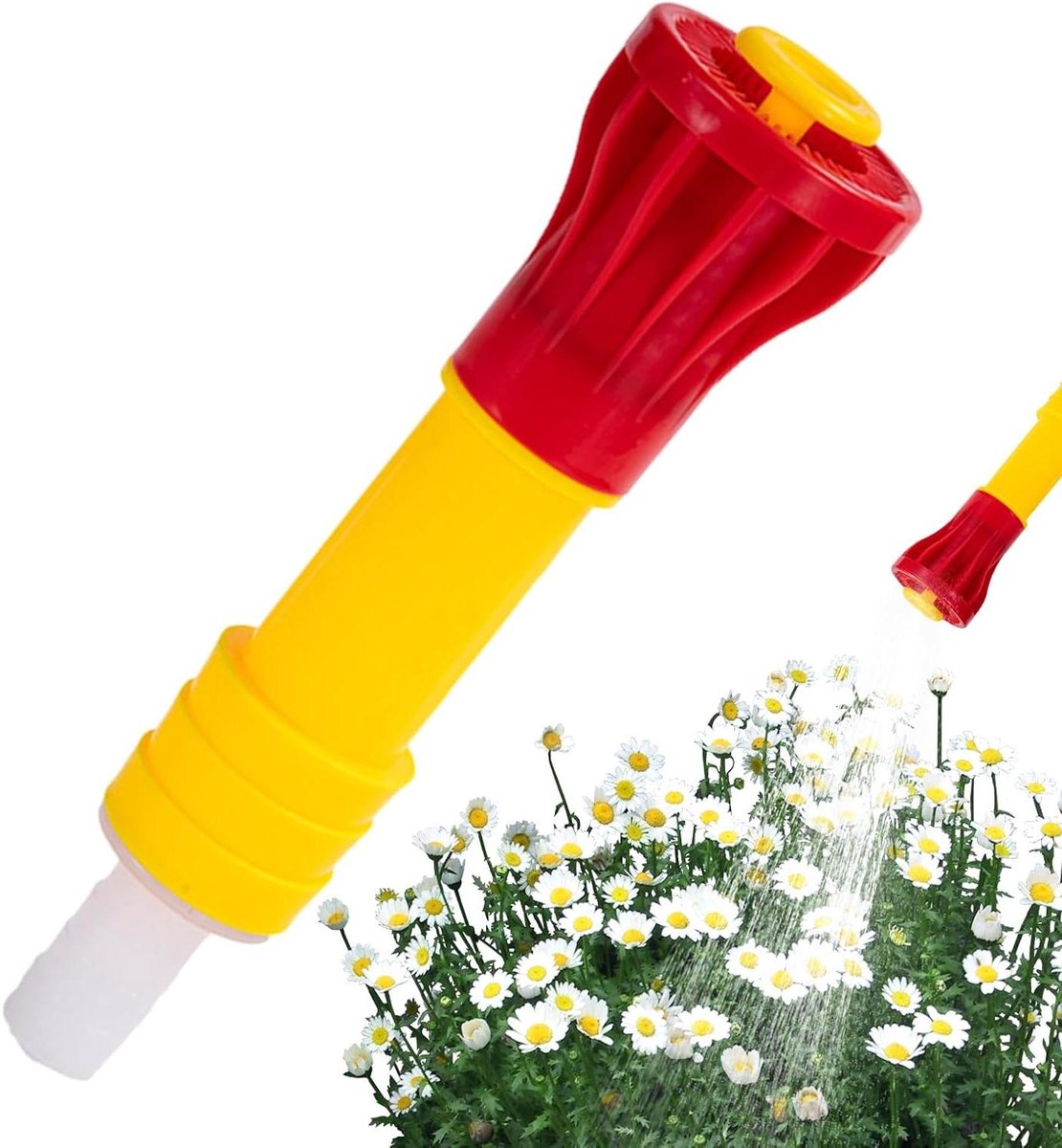 Verstelbare Sproeislang - Tuinslangmondstuk Irrigatie - Planten Besproeien - Meertraps Sproeipatroon - 25 cm - Rood Geel