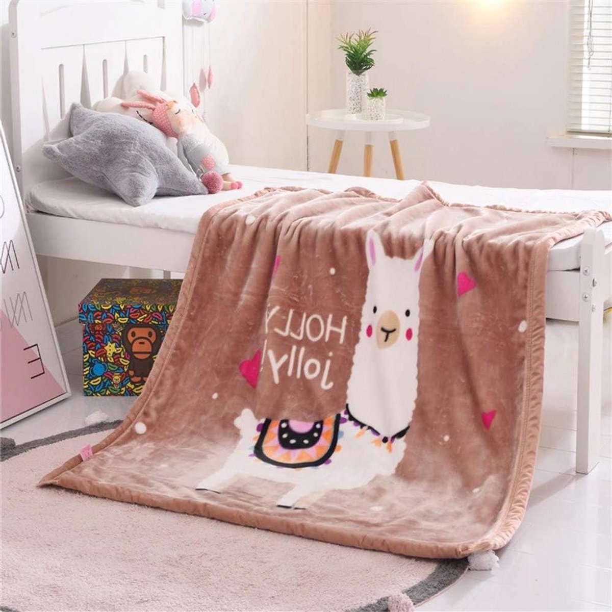 Baby Deken - Kinder Plaid - Warm en Comfort - Dubbellaags Fleece - 105x130cm - Camel
