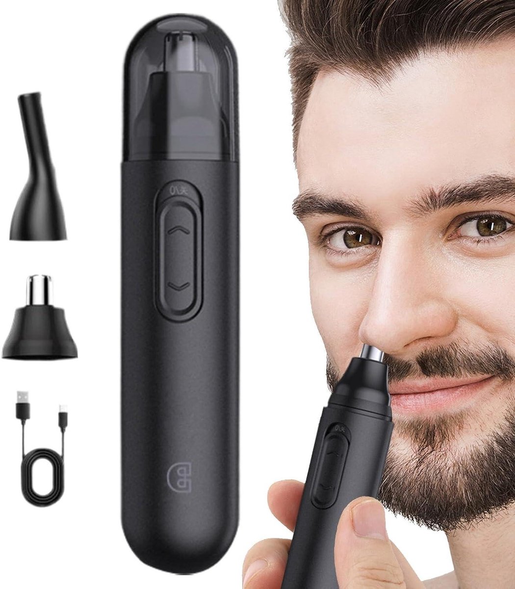 Neustrimmer Elektrisch - Gezichts trimmer - Persoonlijke verzorging - Multifunctioneel 2-in-1 - 12.6 cm - Zwart