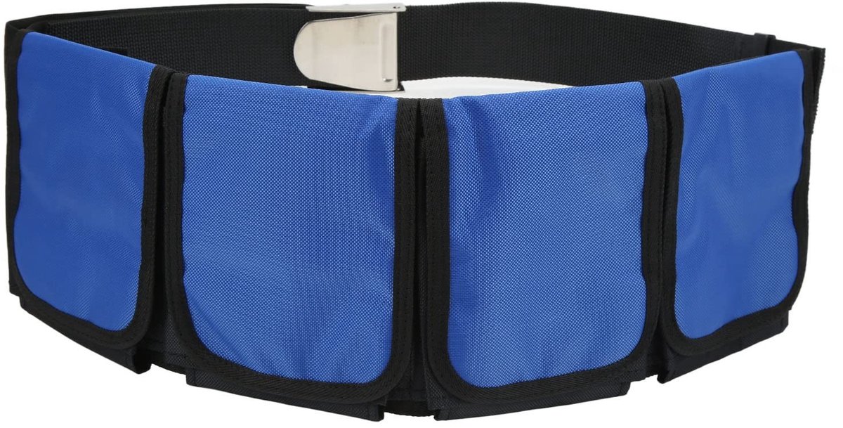 Dailygoods- Loodriem Verstelbaar - Robuust - 4 Zakken - Essentieel Voor Duiken - Snorkelen - Vrijduiken - Duikriem