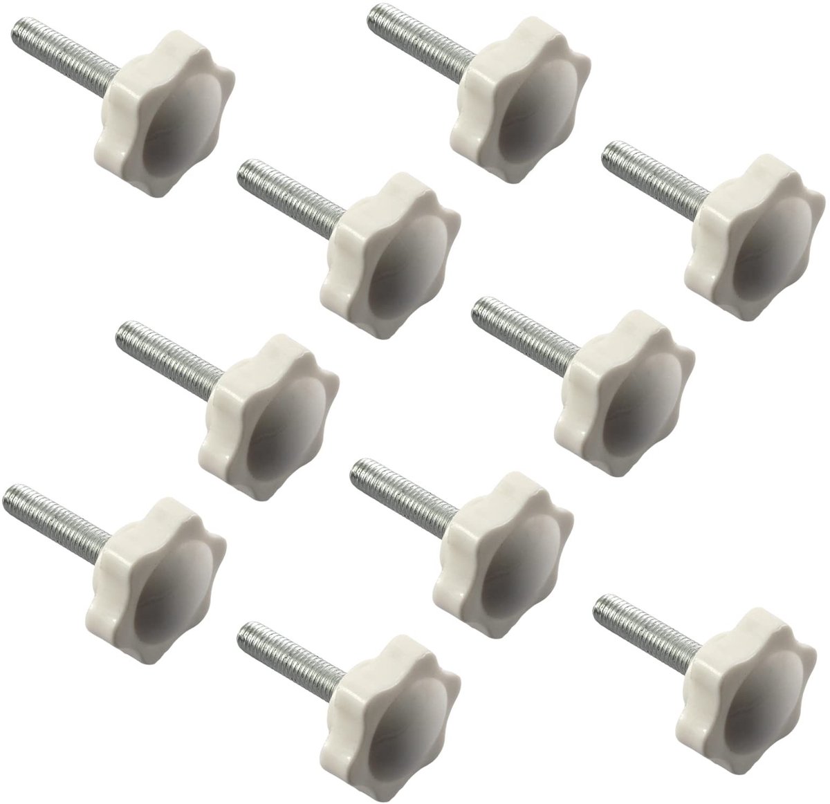 Dailygoods- Sterknop Schroeven 10 Stuks - Duim Schroeven - Klemmen - Buitendraad 32mm - Kunststof - Koolstofstaal - Draaiknop