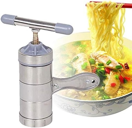 Pastamachine Roestvrij Staal - Noedelmaker Thuis - Zelf Pasta Maken - Robuuste Constructie - 5 Koppen - Zilverkleurig van Pastamachine — afbeelding 5